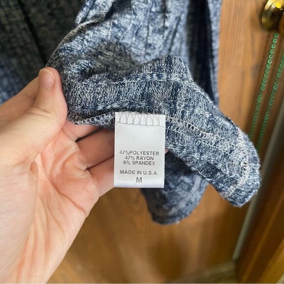 Bobeau Marled Blue Maxi Ribbed Cardigan Medium - Picture 5 of 5